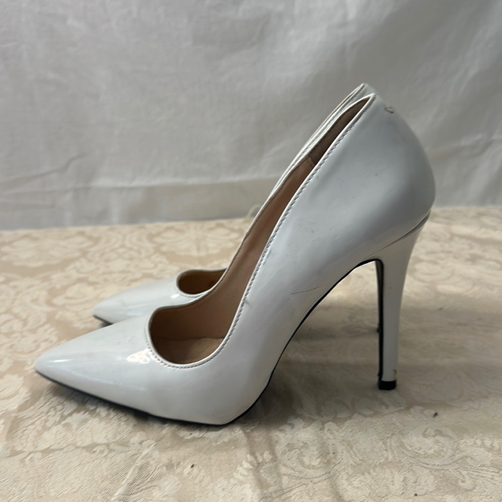 White Patton 7 1/2 high heel shoes